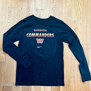 NWOT Youth M 10/12 Nike Washington Commanders Long Sleeve Black Tee